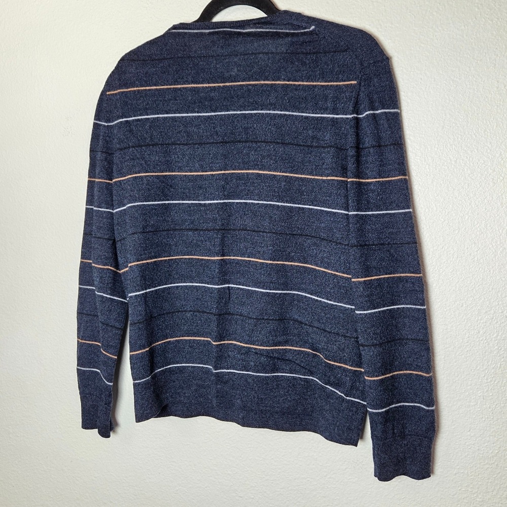 100% Merino Wool Striped Sweater Banana Republic Blue Crew neck sweater Small - Picture 2 of 8